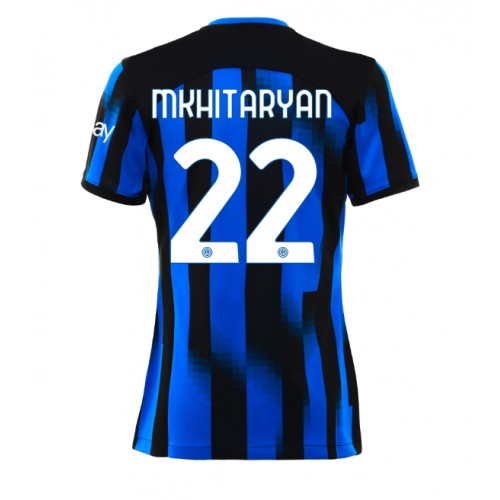 Fotballdrakt Dame Inter Milan Henrikh Mkhitaryan #22 Hjemmedrakt 2023-24 Kortermet